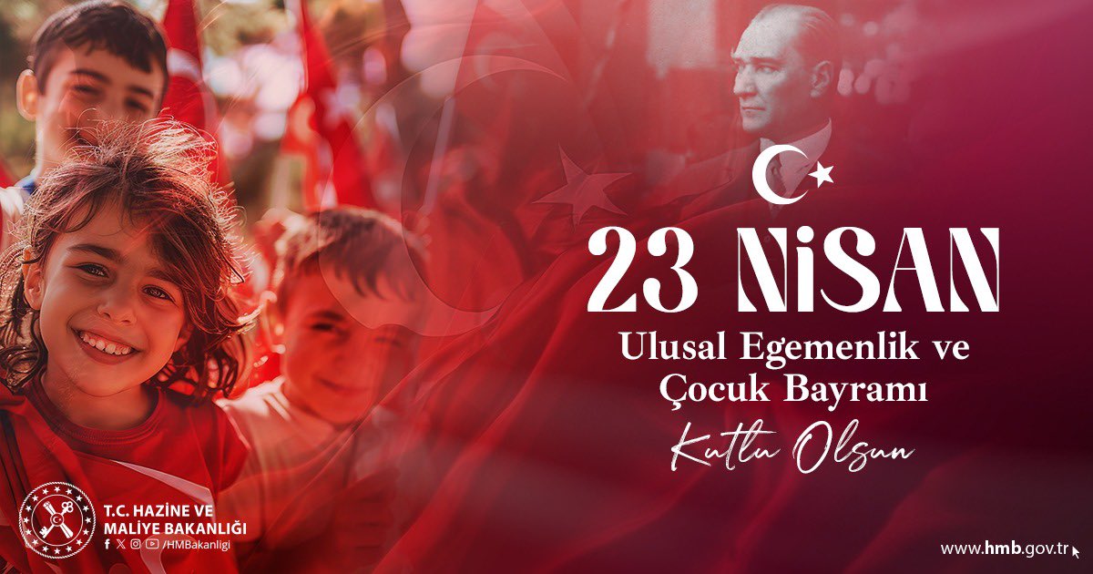 Türkiye Büyük Millet Meclisi’nin kuruluşunun 104. yıl dönümü ve Gazi Mustafa Kemal Atatürk’ün dünyadaki tüm çocuklara armağan ettiği 23 Nisan Ulusal Egemenlik ve Çocuk Bayramımız kutlu olsun. 🇹🇷