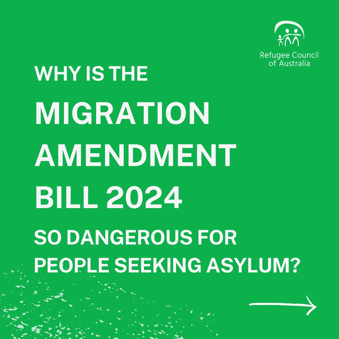 The Migration Amendment Bill is dangerous for people seeking asylum in Australia. 🧵 Take 2 minutes to tell your Senators to VOTE NO: action.refugeecouncil.org.au/email_your_sen… #auspol
