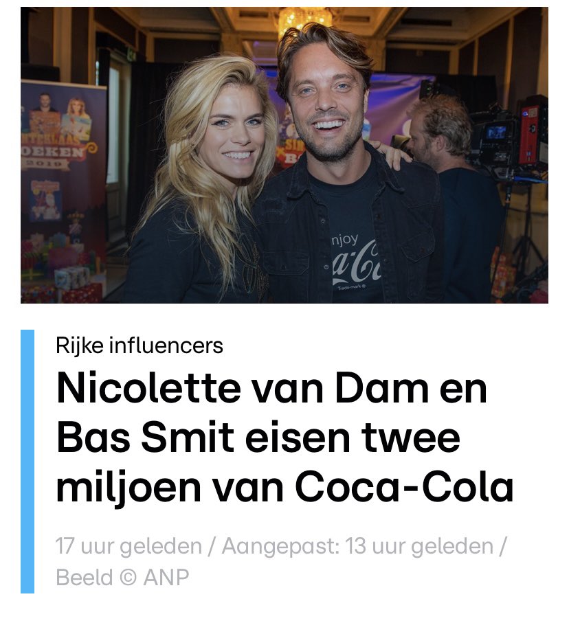 Tot nu toe is het voor Bas Smit en Nicolette van Dam Cola Zero…