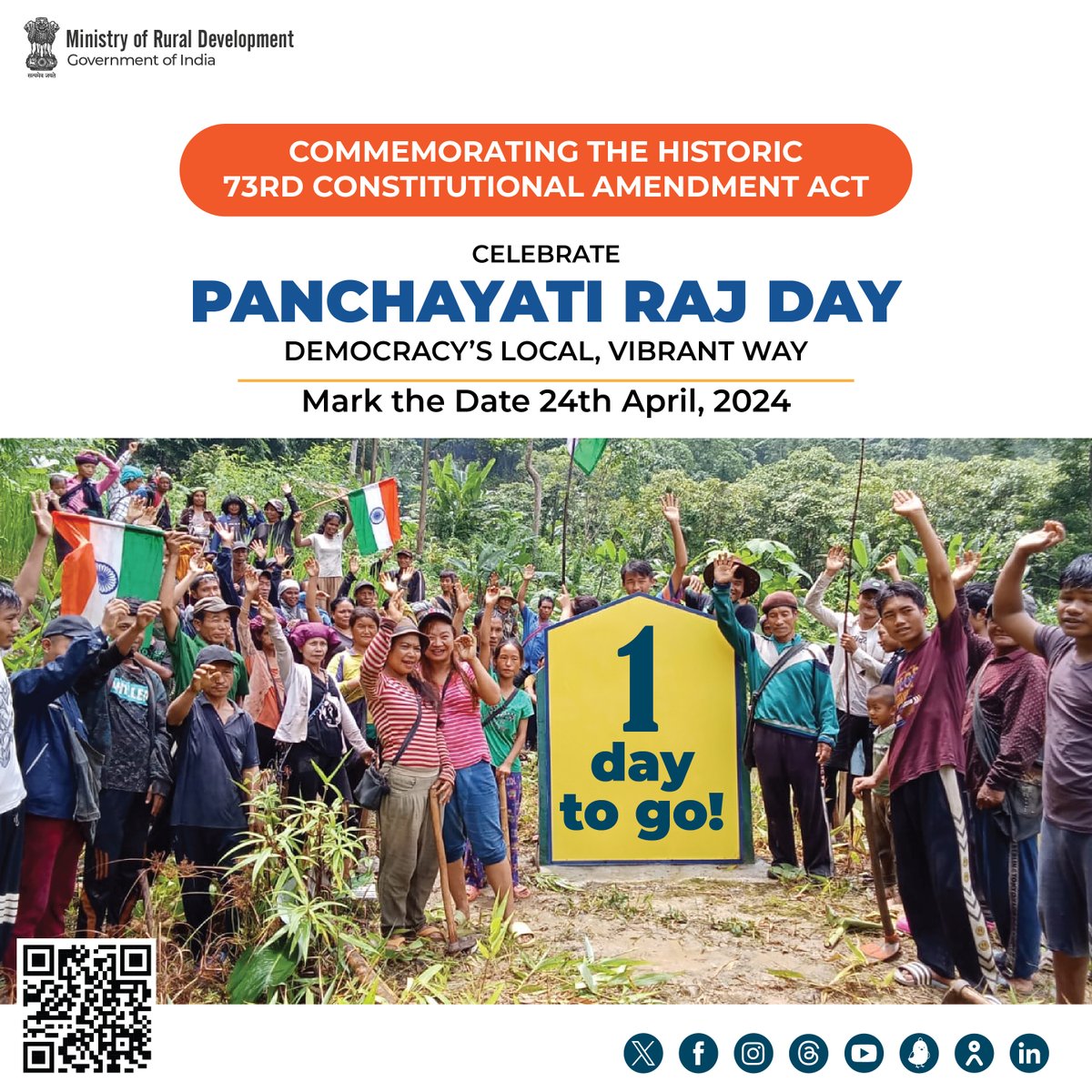 1 Day to go! #NationalPanchayatiRajDay #PanchayatiRajDay #PanchayatiRajDay2024