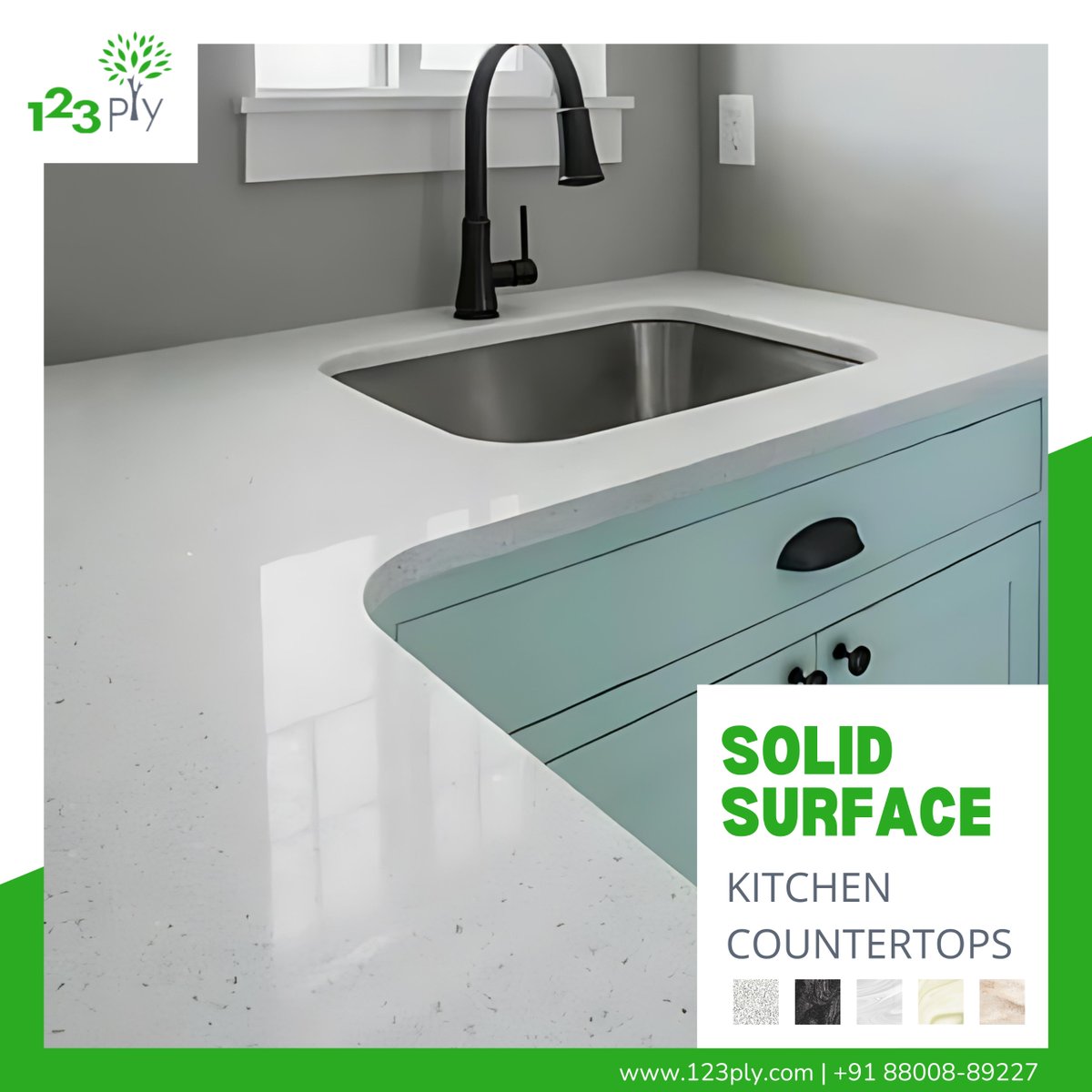 Upgrade your kitchen with the enduring charm of solid surface countertops. Perfectly blending durability and style, our countertops add a touch of sophistication to your cooking haven. 

W: 123ply.com

#SolidSurface 
#KitchenCountertops 
#KitchenDesign
#123ply