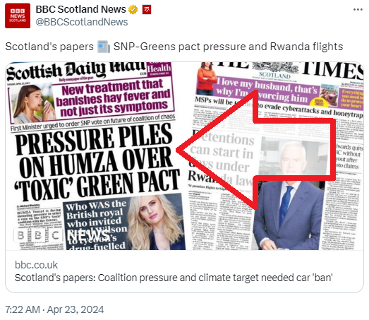 Yesterday it was the Daily Express, today it's the turn of the Daily Mail to enjoy being promoted by the increasingly right-wing BBC Scotland. Two days running the broadcaster has promoted a front page describing the Greens as 'toxic'.