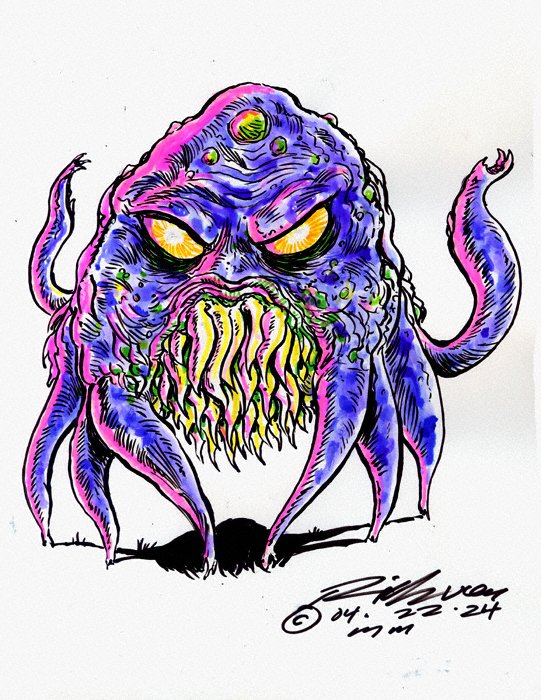 The new Monday Monster is here! Chills! #horror #monsterdrawing #horrorart #monsters #monsterart #MonsterMonday #artforsale #originalart #colorinkdrawing #horror #HorrorCommunity #drawrick #artforsalebyartist #mutated #HorrorFamily