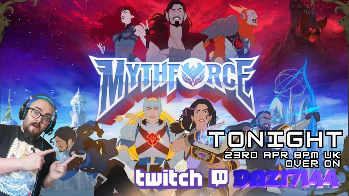 Hey guys come join me over on Twitch tonight at 8pm uk for some Mythforce, come hang out in chat and lets have a laugh, all support is greatly appreciated, so hopefully see you there😁👍 twitch.tv/daz17144  #mythforce #fps #80s #80scartoons #PS5 #Xbox #pc