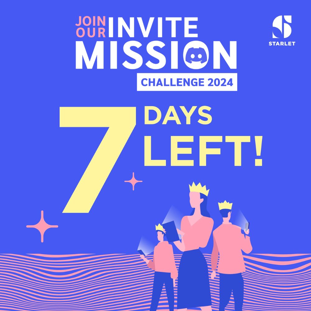 เรากำลังเข้าสู่สัปดาห์สุดท้ายของกิจกรรม 
"Join our invite mission challenge 2024"! 
ด้วยเวลาที่เหลือเพียง 7 วัน เท่านั้น

สำหรับใครที่ยังไม่ได้เข้าดิสคอร์ดสามารถเข้าได้ที่นี่เลยครับ
discord.gg/eNGHeAh2pX