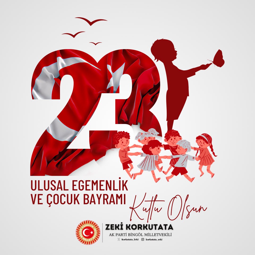 TBMM’nin kuruluşunun 104. yılında tüm şehit ve gazilerimizi rahmetle anıyor, geleceğimizin teminatı olan çocuklarımızın 23 Nisan Ulusal Egemenlik ve Çocuk Bayramı’nı kutluyorum.

Geleceğimizin aydınlık yıldızlarına sağlık, mutluluk ve başarılar diliyorum.