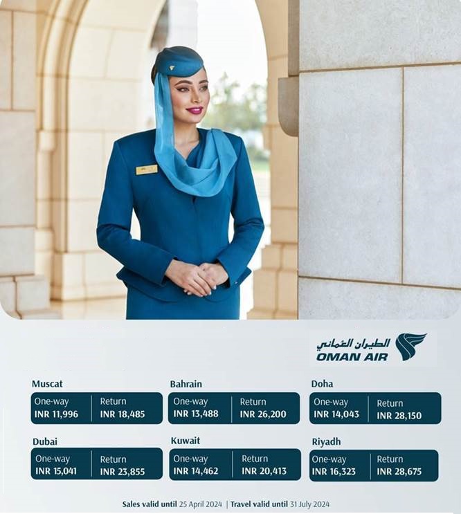 Make the most of #OmanAir amazing sale on economy class fares, valid until 25th April. Call our travel experts on ☎️+91 124 416 3030
#traveasyindia #travel2024