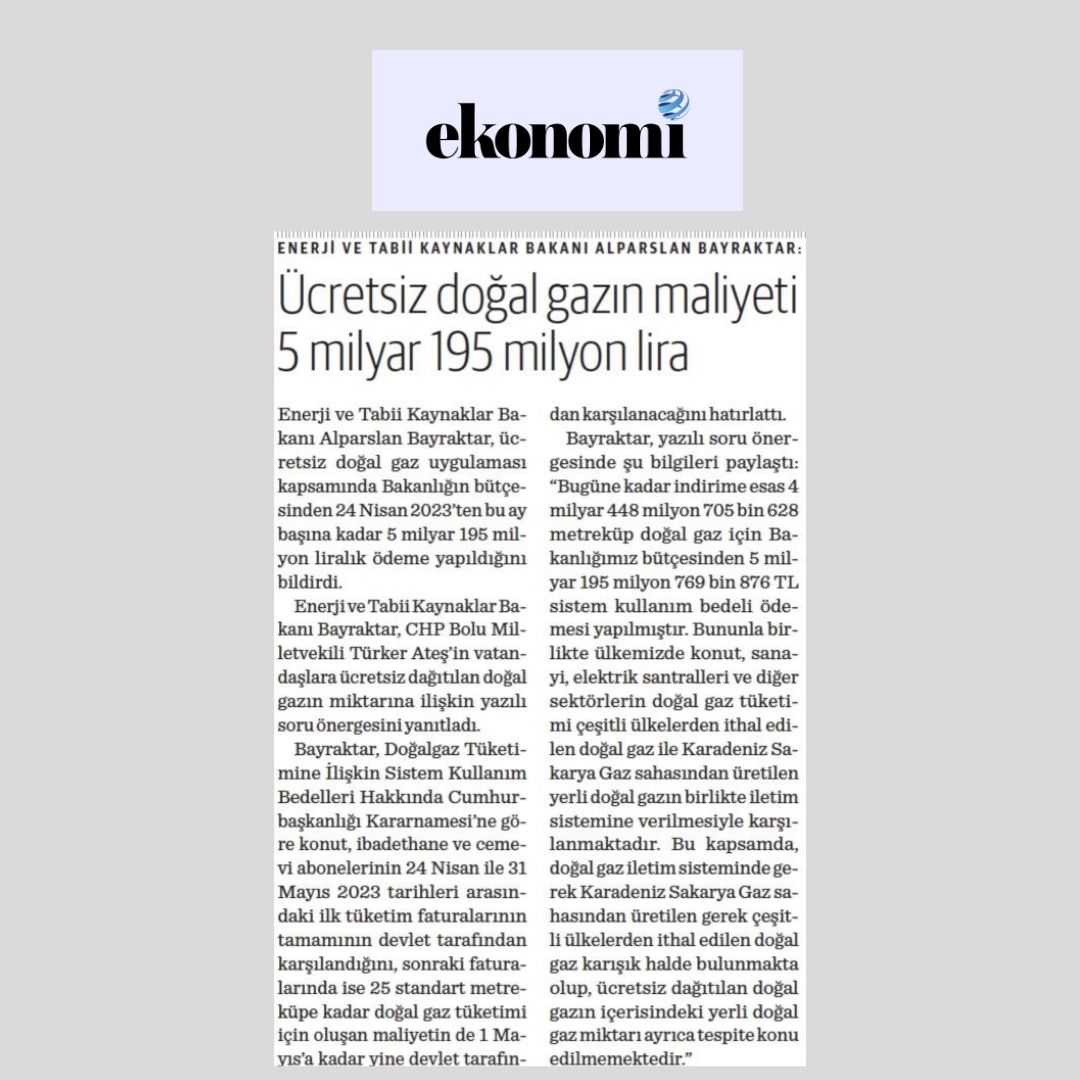 Dünyada doğalgaz fiyatları düştükçe, 'bedava doğalgaz'ın devlete maliyeti de azaldı... Eylül 2023'te 8 milyar lira olarak hesaplanan maliyet, 5 milyar liraya düştü. Uygulama en az bir yıl daha uzatılmalı... #Sözcü #Ekonomi #Birgün