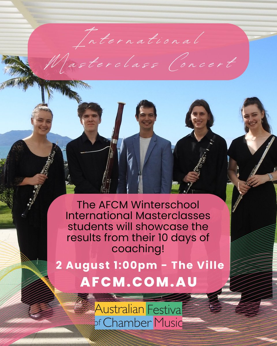 🎶✨ Witness the future of #chambermusic! Join us for a special showcase featuring the talented students of the #AFCM International Masterclasses. 🎫 afcm.com.au/afcm-2024/fest… #YoungTalents #MusicEducation #SupportTheArts #australianfestivalofchambermusic