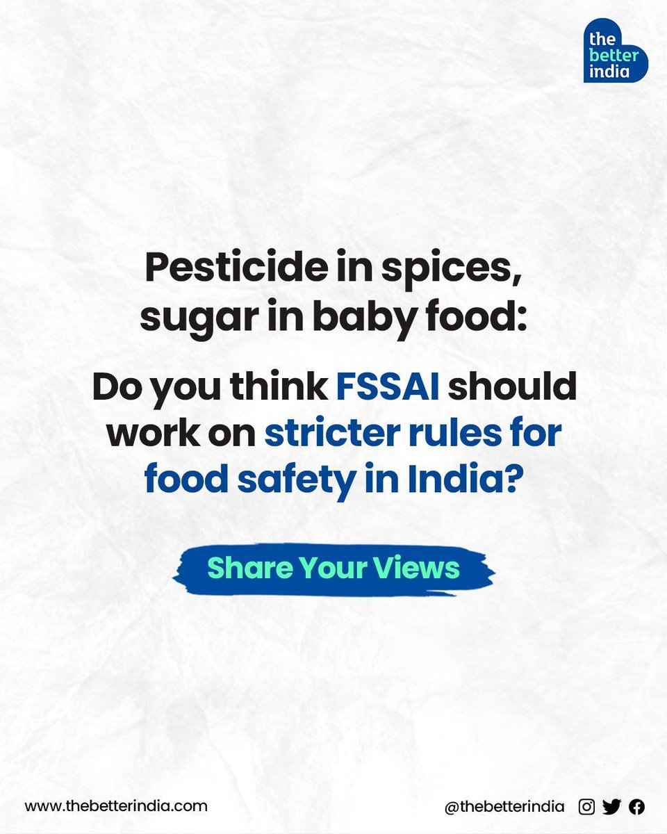 Should FSSAI implement stricter food safety regulations in India?

Comment below with your thoughts!  

#FoodSafety #FSSAI #India #BabyFood #IndianSpice

[Food safety, FSSAI, Food Adulteration, Baby Food, India]