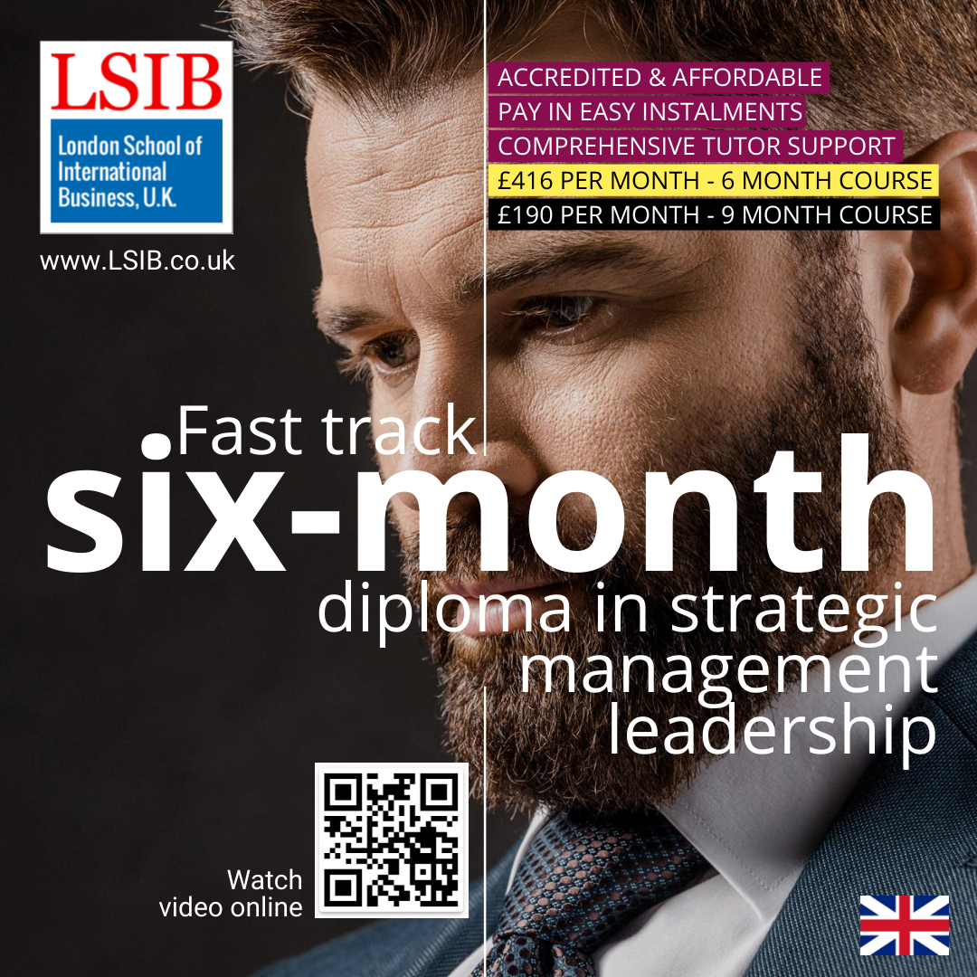 🌟 Visit bit.ly/3U7t35X and discover how our Level 7 Diploma can propel your career to new heights! #LSIB #StrategicManagement #Leadership #Diploma #CareerDevelopment #ProfessionalGrowth #LondonSchoolOfInternationalBusiness #EmpowerYourself
