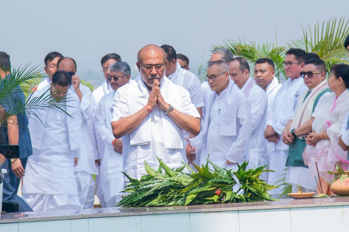 NBirenSingh's tweet photo. Today, as we stand on this hallowed ground of Khongjom War Memorial, we remember with reverence the brave souls who made the ultimate sacrifice in the Battle of Khongjom. 

Their valor and patriotism continue to resonate through the annals of history, reminding us of the importance of courage and unity in the face of adversity. Let us uphold their legacy by working tirelessly for the progress and prosperity of Manipur.