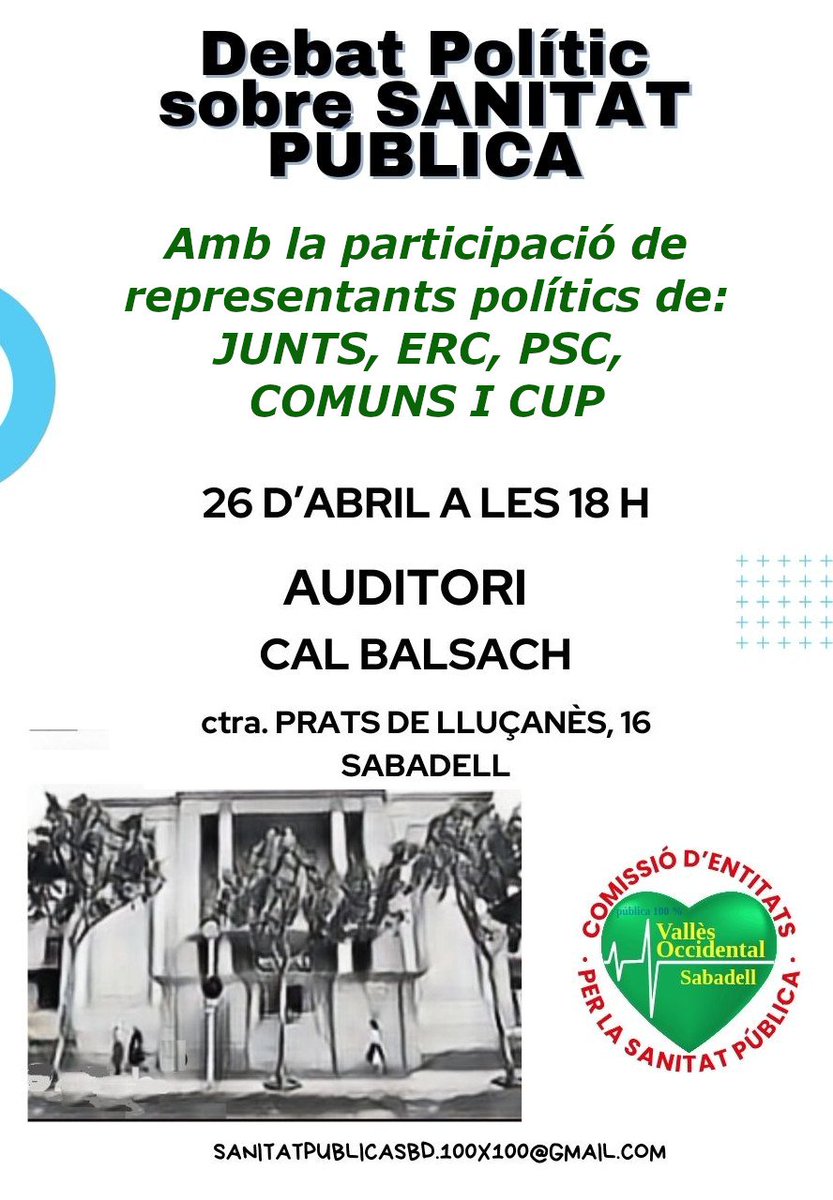 No és el mateix SER ACCIONISTES DE LA SALUT que SER ACTIVISTES PER LA SALUT 100x100 PÚBLICA.
Comença la campanya politica del VOT EGÒLATRA  o el VOT SOLIDARI.
#Sabadell #Debat