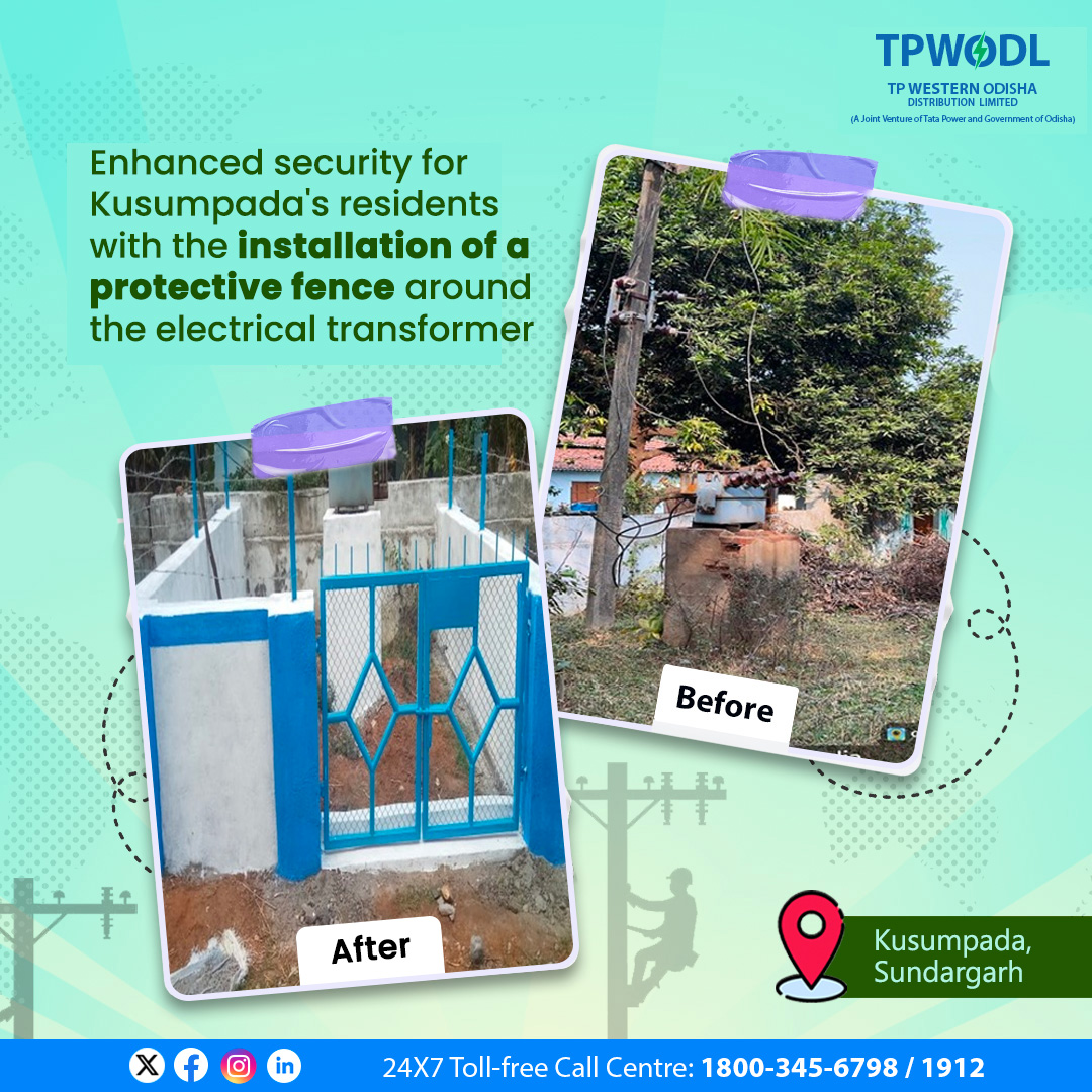With the implementation of a protective boundary wall, the open transformer is now shielded, reducing risks. This creates a safer environment for all, prioritising the well-being of our valued customers.

#ThisIsTataPower #StrengtheningNetwork #PoweringProgress