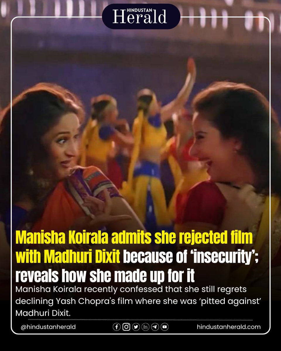 🎬 Manisha Koirala shares her story of turning down a film with Madhuri Dixit due to 'insecurity'. Join the conversation! 

#ManishaKoirala #MadhuriDixit #Bollywood #HindustanHerald 🌟