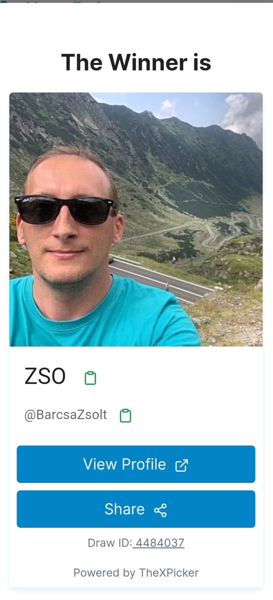 Congrats @BarcsaZsolt

Draw bia @theXpicker thexpicker.com/draw/4484037/w… #thexpicker

This was to sponsor tweet!  I'm usning my own fund that's why choose one winner ❤️🔥🚀

If I send everyone this reward,  Got low $ Worth token 

Happy sunny day everyone 🔥❤️