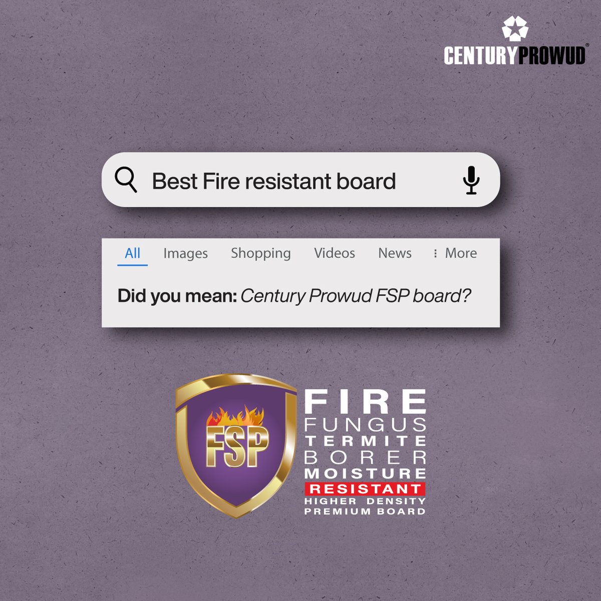 Looking for the best fire-resistant board? Look no further! Century Prowud FSP board offers best protection against fire hazards, ensuring safety and peace of mind.

#FireSafety #CenturyProwud #SafetyFirst #FurnitureTips #MoistureResistant #CenturyProwud #ItsProwud