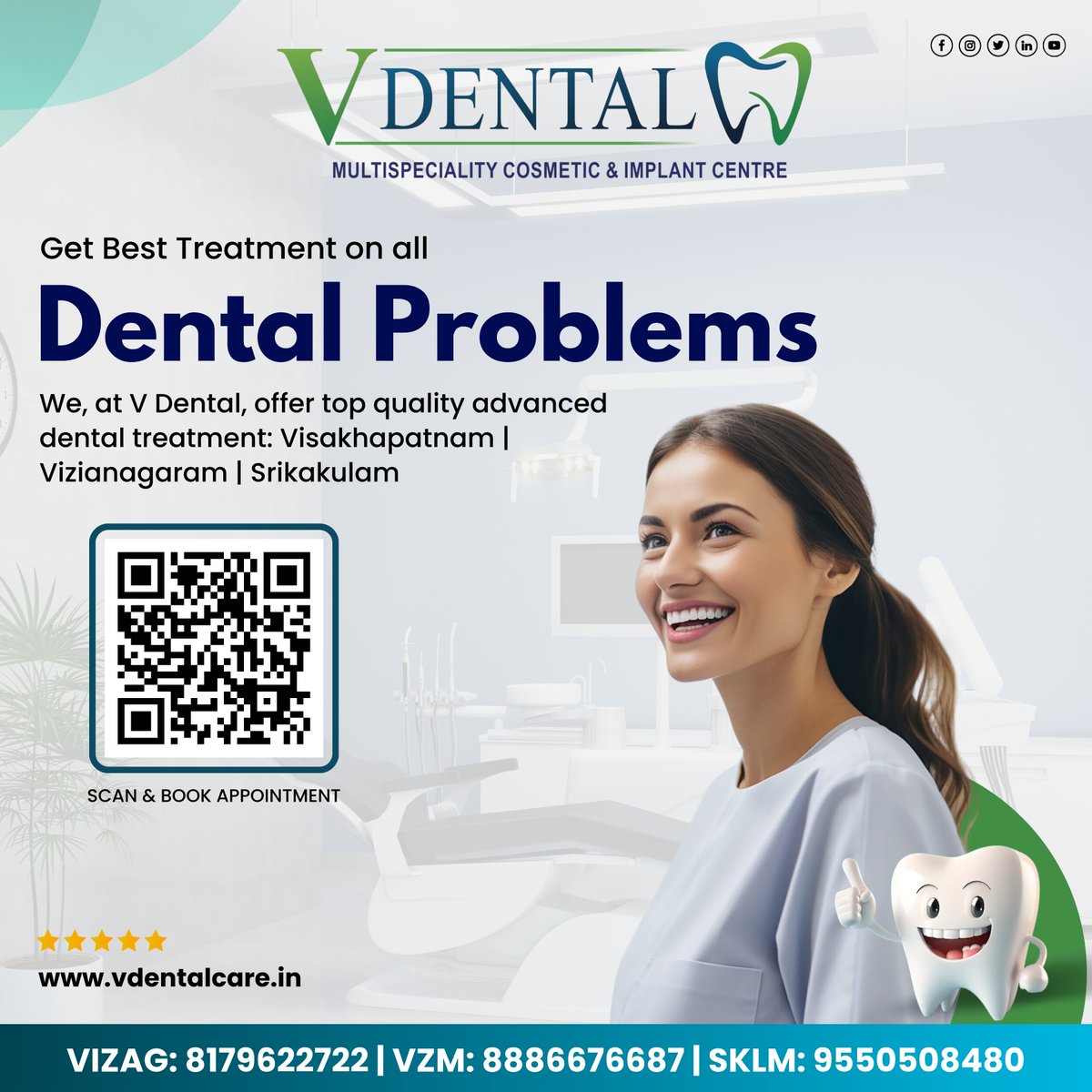 🦷 Get the Best Treatment for All Your Dental Problems! 🦷

At V Dental, we offer top-quality advanced dental treatments in:
📍 Visakhapatnam
📍 Vizianagaram
📍 Srikakulam

📞 Contact Us:
📌 VIZAG: 8179622722
📌 VZM: 8886676687
📌 SKLM: 9550508480

#dentalcare #dentaltreatment