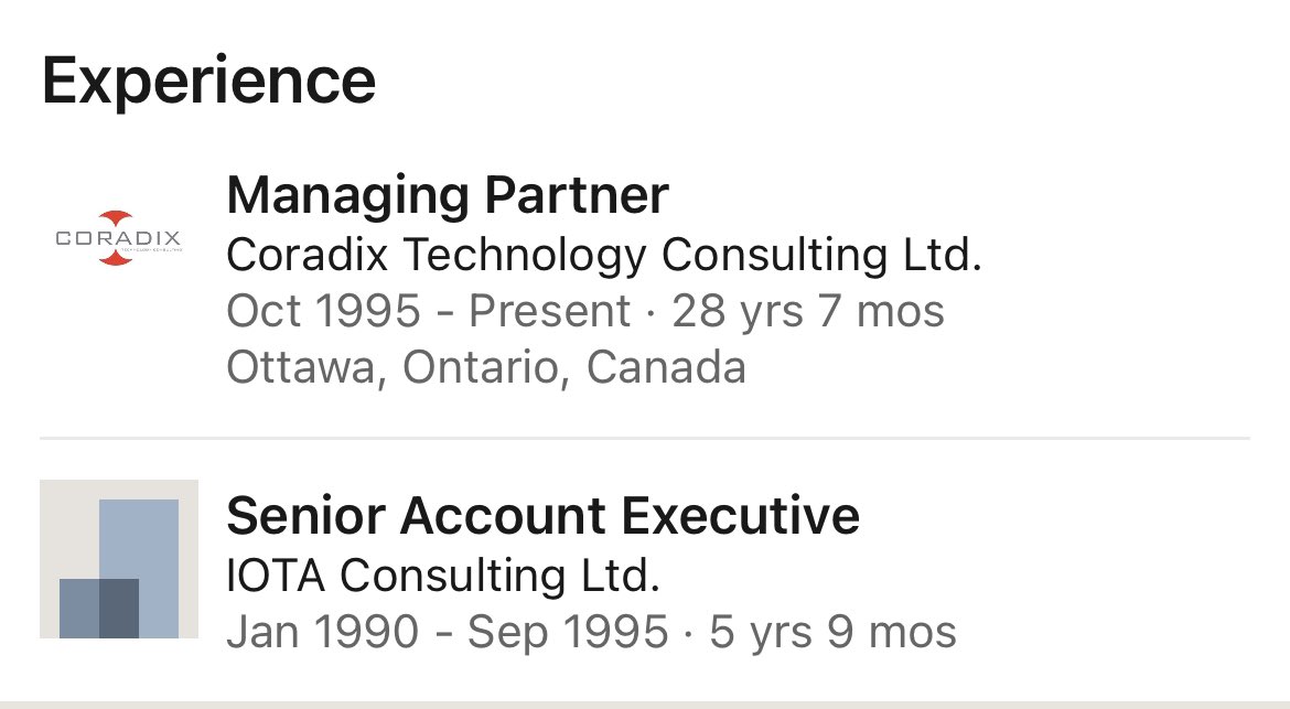 @RealAndyLeeShow 
#ArrivCan 
#TipOfTheIceberg 

Coradix connection to elections 🇨🇦 contracts, I believe comes through this individual. 2 LinkedIn accounts seem to be same person.
Jean Beaulieu - Election Canada 
Jean Beaulieu - Coradix Tech.
Jean Beaulieu - Iota Consulting Ltd.