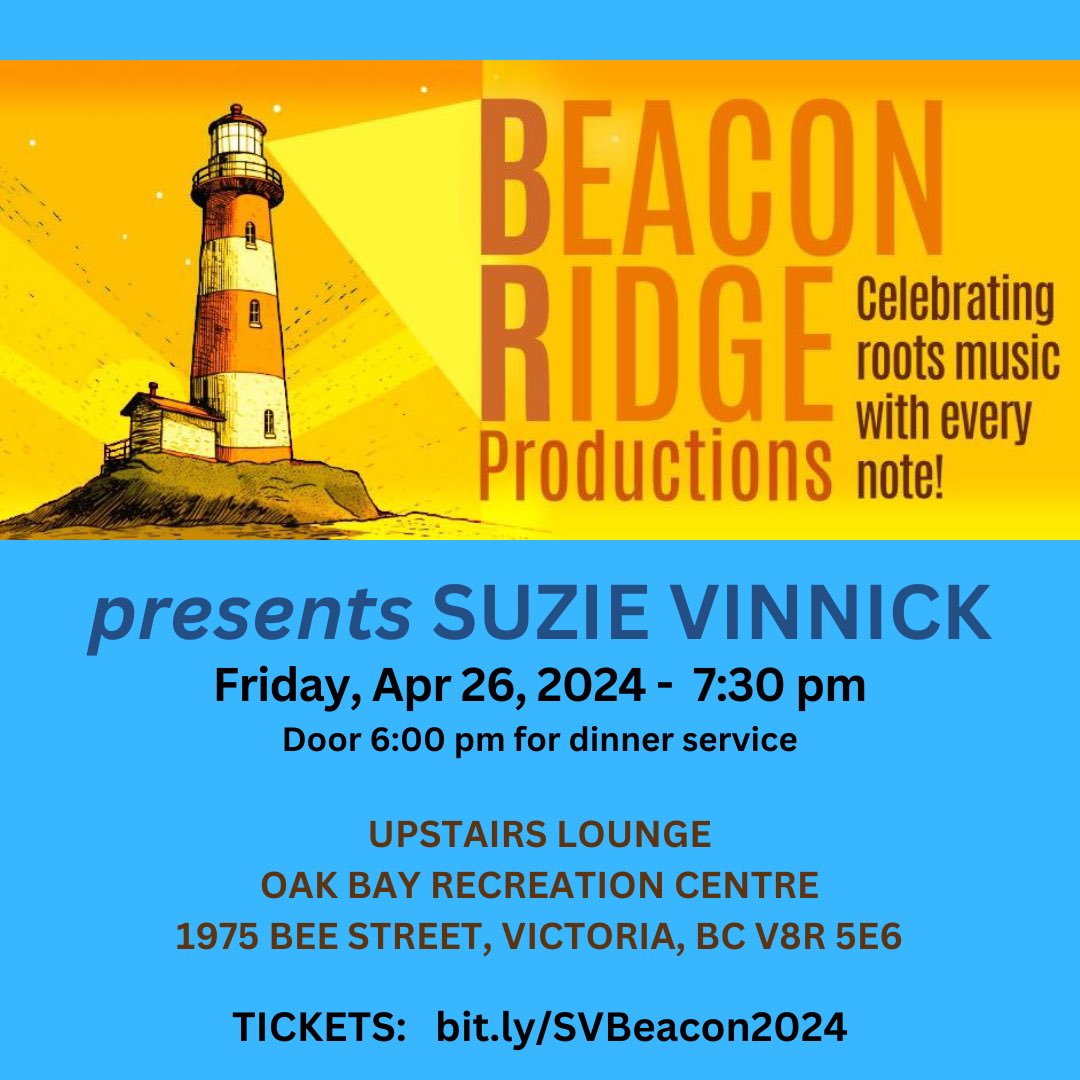 Hey #VictoriaBC! I'm really excited to come and perform this Friday, April 26 at the upstairs lounge at the #OakBayRecreationCentre! It's my birthday, come and celebrate with me and I'll sing for you! 🥳🎂🎶 Tickets: bit.ly/SVBeacon2024