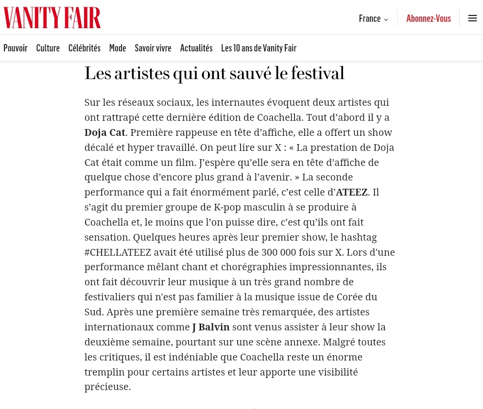 [📰] Vanity Fair FR – The artists who saved the Coachella festival ATEEZ #ATEEZ #에이티즈 @ATEEZofficial