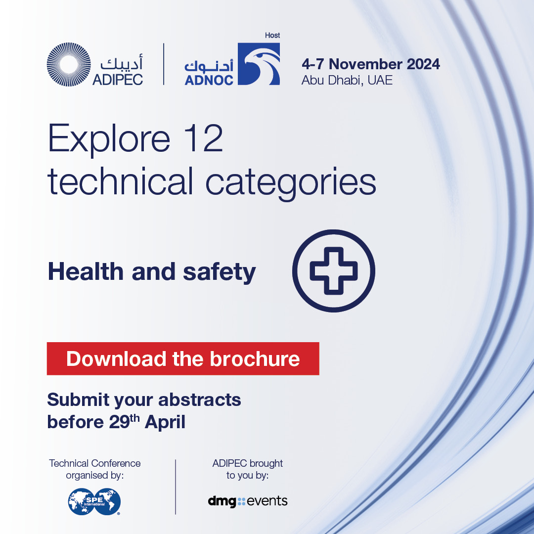 The ADIPEC Technical Conference, organised by Society of Petroleum Engineers International, will feature important discussions on 'Health & Safety', focusing on innovative applications in environmental protection, AI in HSE performance improvement as well as best practices in…