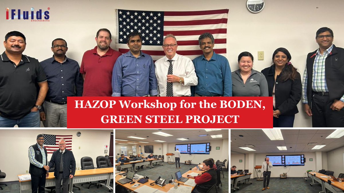 IFluids1's tweet photo. Embarking on an exciting journey with Aquatech USA, where innovation meets sustainability!
The Scope of Work pertains to conducting HAZOP Workshop for the BODEN, GREEN STEEL PROJECT

#Sustainability #Innovation #GreenTechnology #hazop #oilandgas  #traininganddevelopment https://t.co/SThBwtn191