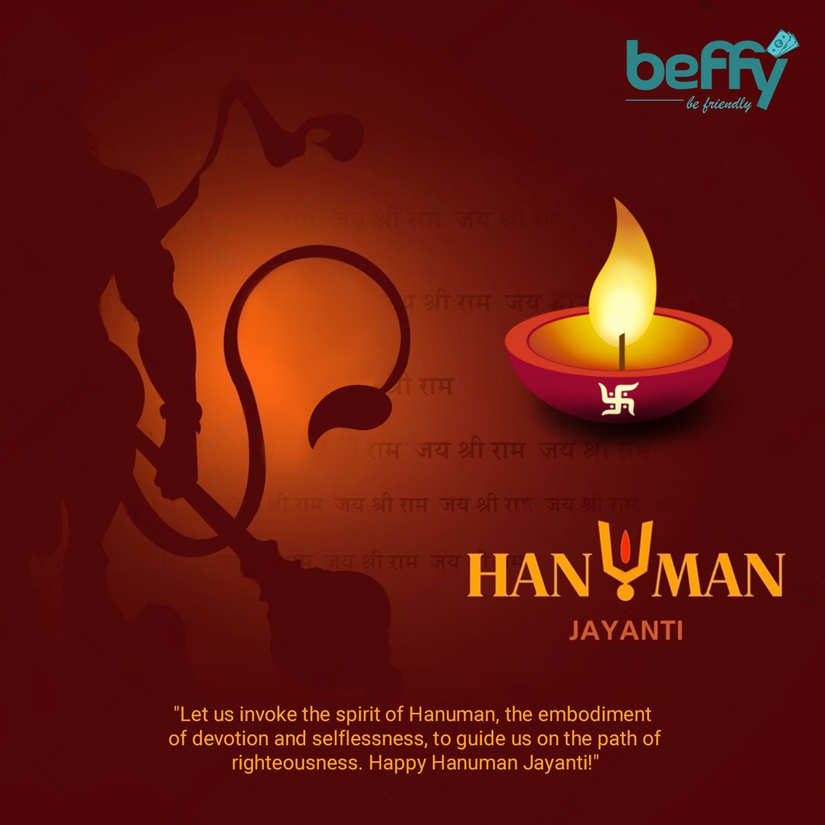 Happy Hanuman Jayanti from Team Beffy.
#beffy #beffyfinserv #fintechrevolution #beffy #CashDeposit #Deposit #WITHDRAW #withdrawals #CashWithdrawal #BaLANCEinquiry #AADHARPAY #moneytransferapp #hanumanjayanti #happyhumans #happyhanumanjayanti #hanumanchalisha #hanumanjayanti2024