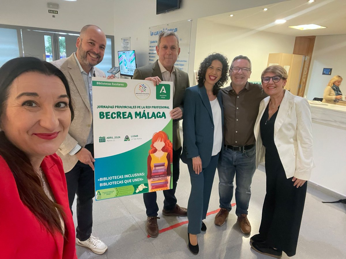 RedBECREA's tweet photo. Buenos días Málaga. Feliz día del Libro 😊. El equipo BECREA Málaga está en marcha montando nuestras maravillosas jornadas.
  #JornadasBECREAMálaga
 #XVPremiosParaíso https://t.co/ulpN8wA88O