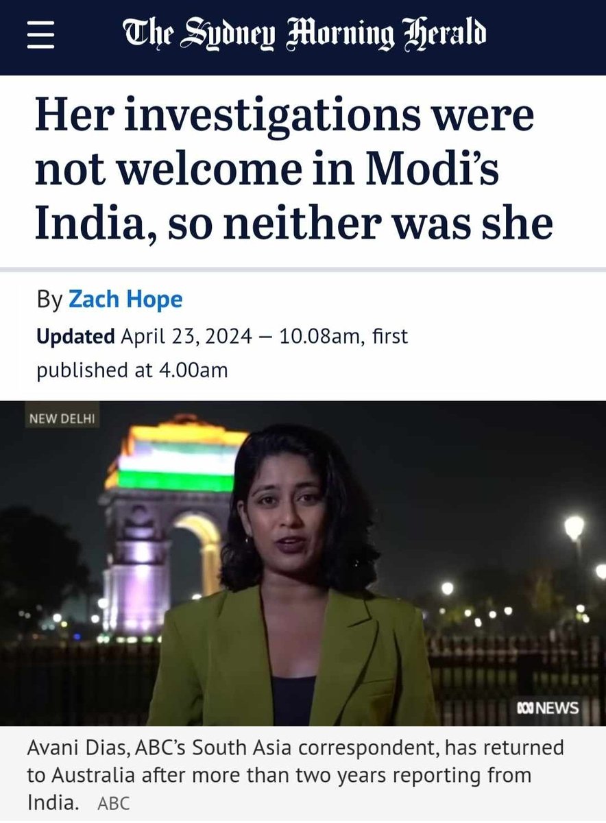 Another foreign journalist forced to leave India. And everyone wonders why India's ranking in the World Press Freedom Index is 161 out of 180 countries.