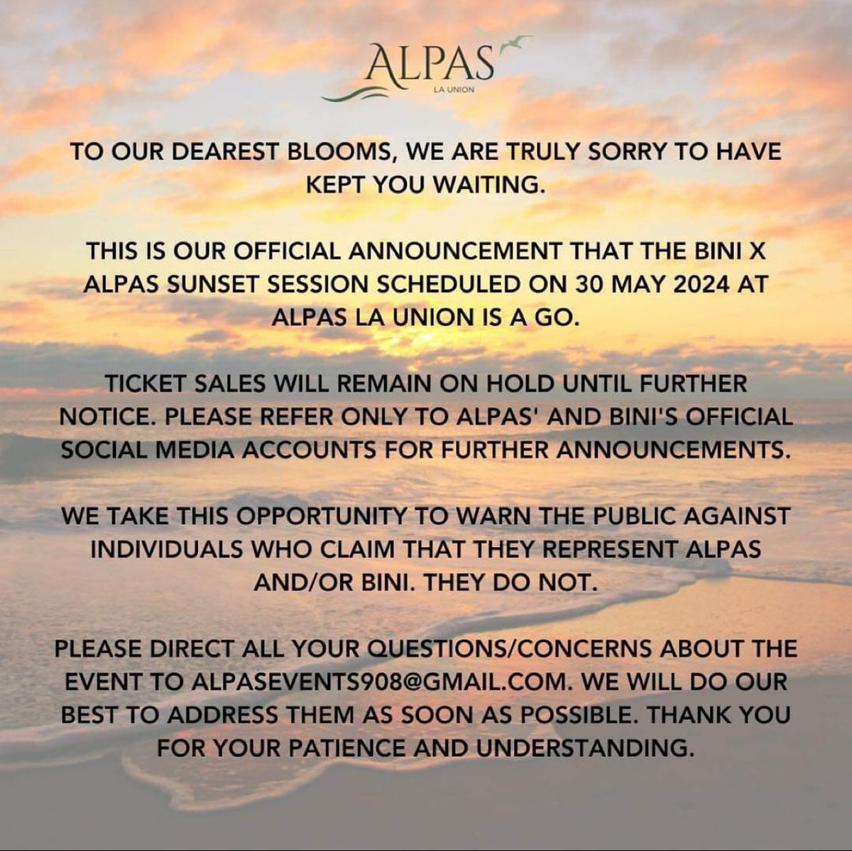 Alpas1816557's tweet photo. Again we would like to remind our Blooms not to transact with any other accounts and pay through dubious QR codes. #Bini #Pantropiko #Alpaslaunion https://t.co/lLyh4COwIS