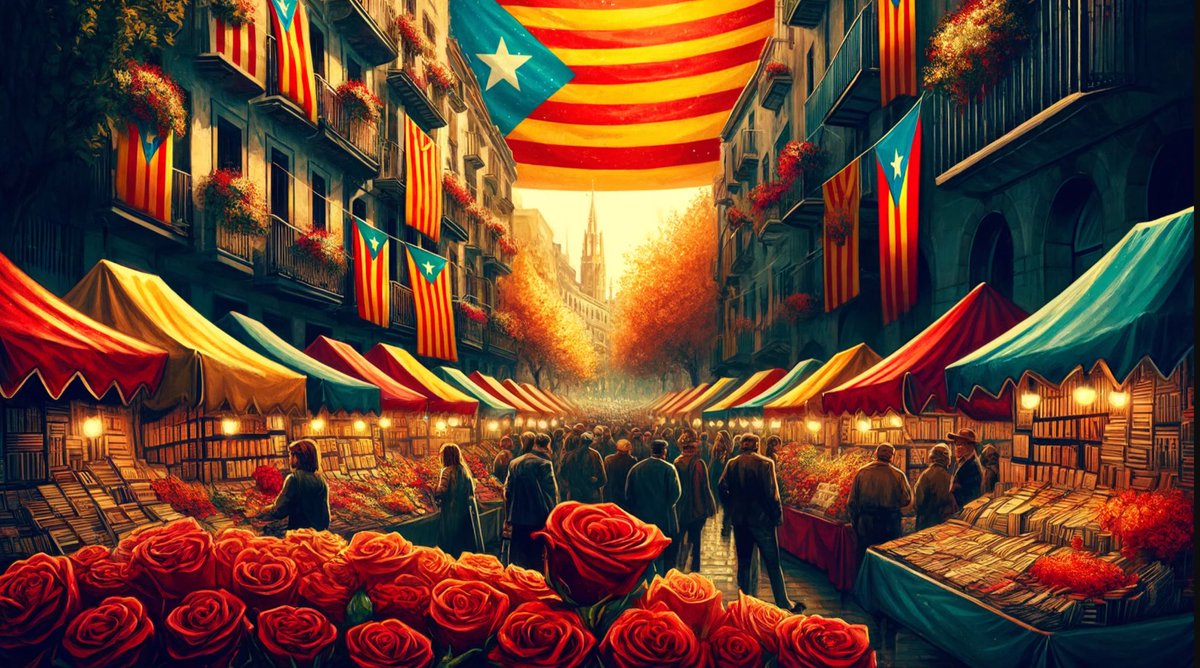 Així veu ChatGPT la nostra gran Diada. Bon #SantJordi24 a tothom!!! I visca #Catalunya lliure, sempre!!!