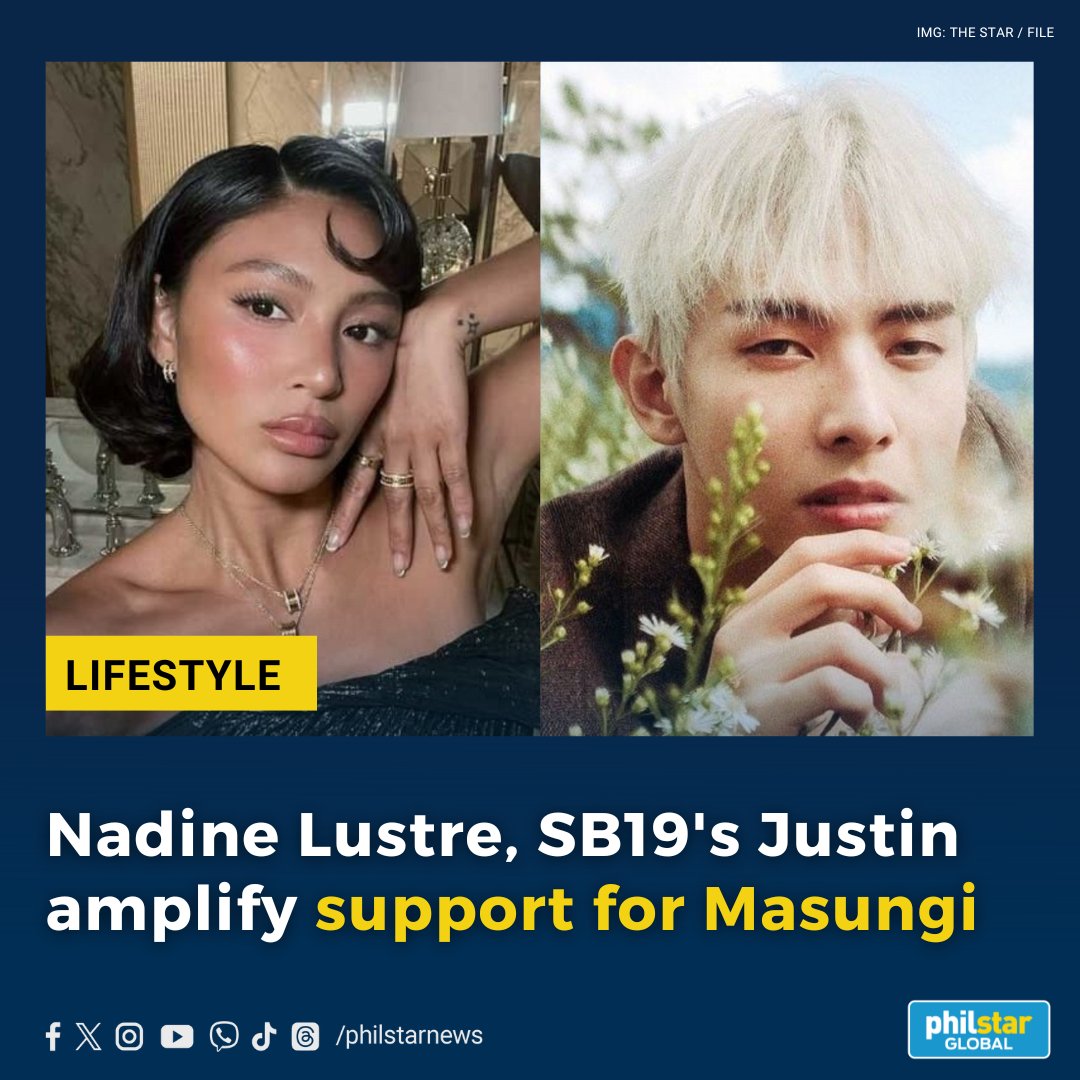 PhilstarNews's tweet photo. Actress Nadine Lustre and SB19 member Justin de Dios were among the individuals that offered statements of support for Masungi Geopark Project, which is facing a potential cancellation or nullification order from the Department of Environment and Natural Resources (DENR).

Read: https://t.co/juPisEdF13