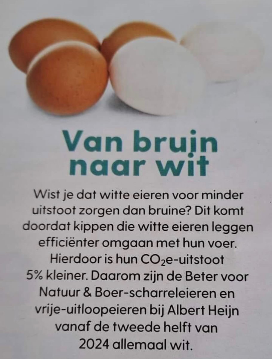 Vandaag genoeg idioterie geabsorbeerd te hebben,
komen we dit tegen 👇🏻

#klimaathysterie #AH #eieren

#driehonderd 

🍀❤️🍀