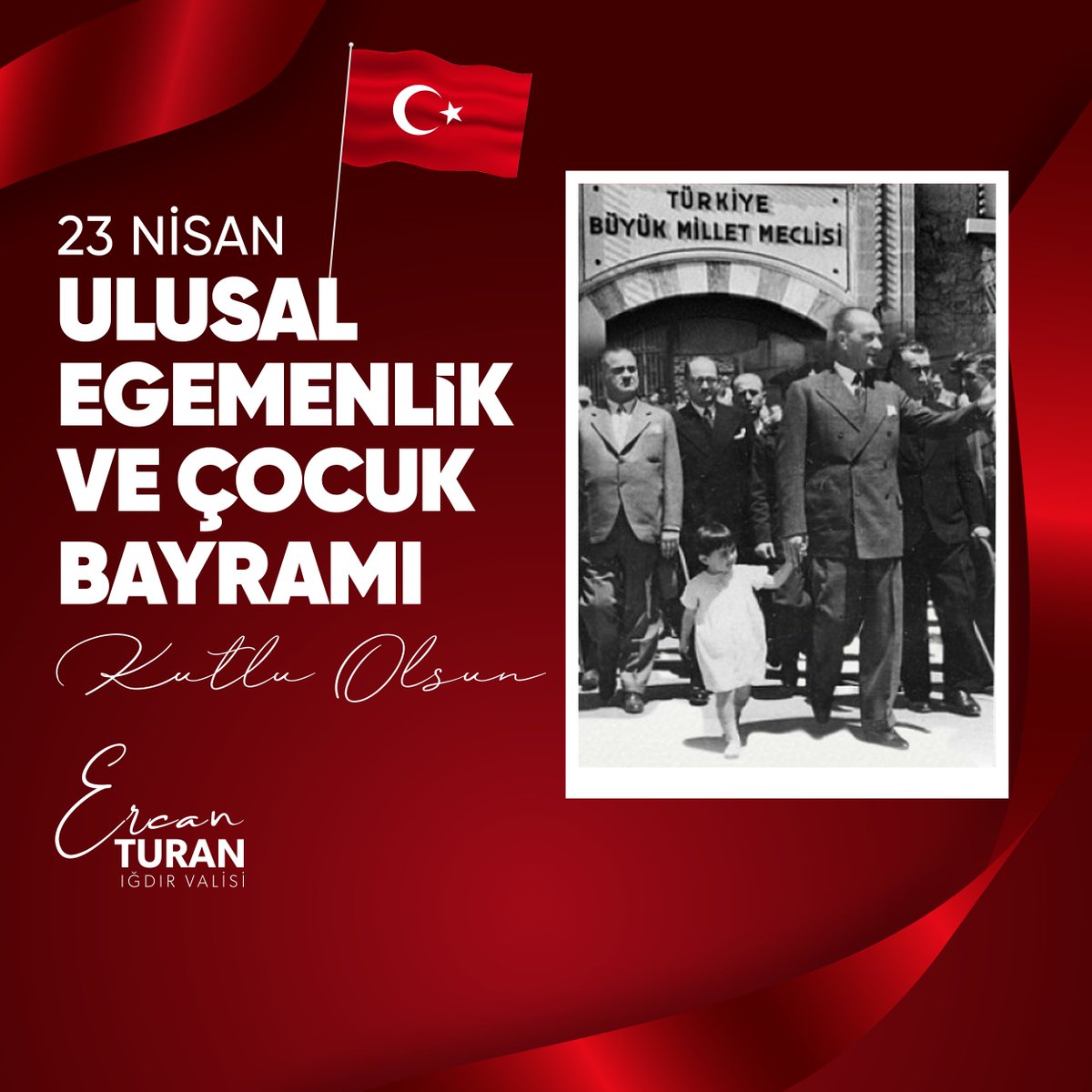 Bağımsızlık mücadelemizin en güçlü ışığı Türkiye Büyük Millet Meclisinin kuruluşunun 104’üncü yılını ve aydınlık yarınlarımızın teminatı tüm çocuklarımızın 23 Nisan Ulusal Egemenlik ve Çocuk Bayramı'nı kutluyorum.🇹🇷 Türkiye Büyük Millet Meclisinin ilk Başkanı Gazi Mustafa Kemal