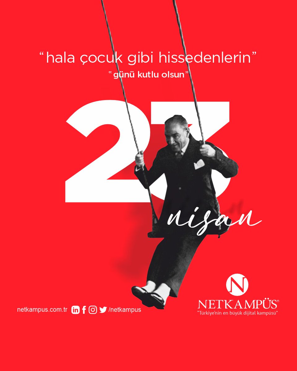 netkampus's tweet photo. Hala Çocuk Gibi Hissedenlerin 23 Nisan Ulusal Egemenlik ve Çocuk Bayramı Kutlu Olsun 🥰🇹🇷 https://t.co/x2OkivpBS3