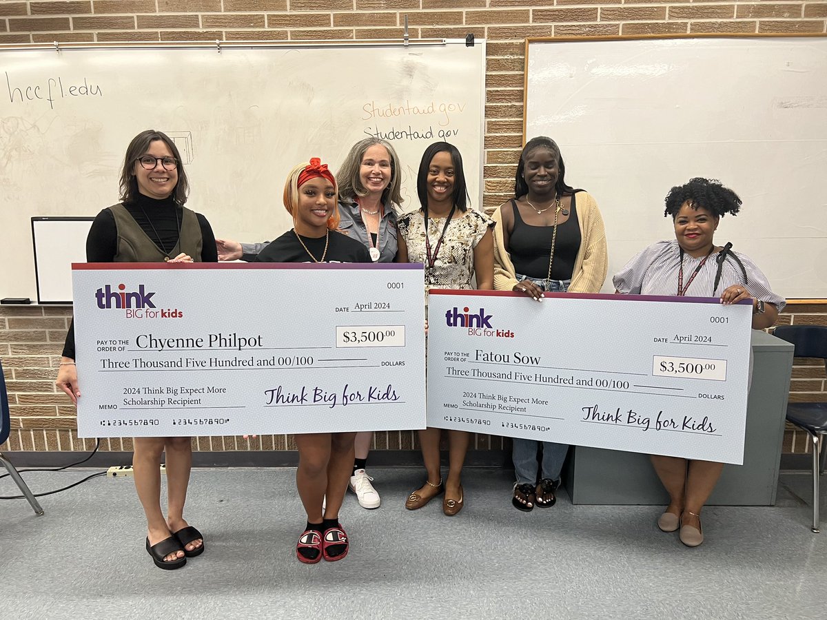 Fatou Sow and Chyenne Philpot got quite a surprise on Monday morning…a $3500 scholarship from Think Big for Kids! So thankful for their sponsorship!