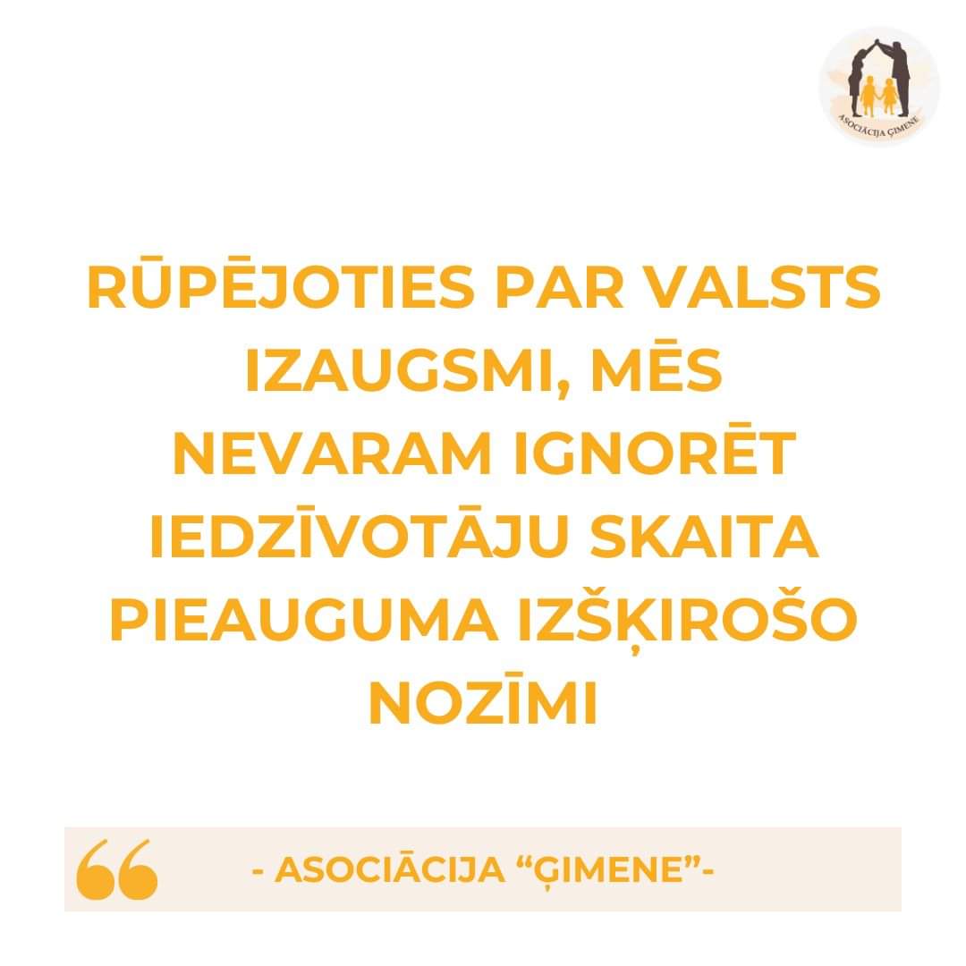 asocgimene's tweet photo. RŪPĒJOTIES PAR VALSTS IZAUGSMI, MĒS NEVARAM IGNORĒT IEDZĪVOTĀJU SKAITA PIEAUGUMA IZŠĶIROŠO NOZĪMI.
#demogrāfija #tauta #Latvija #nākotne https://t.co/sSxrgETKS0