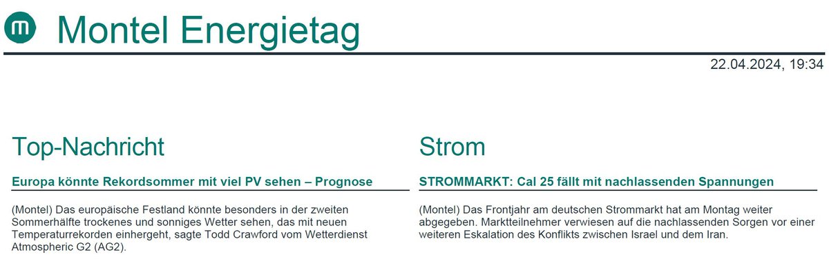 Aktuell im #MontelEnergietag: Europa könnte Rekordsommer mit viel PV sehen – Prognose