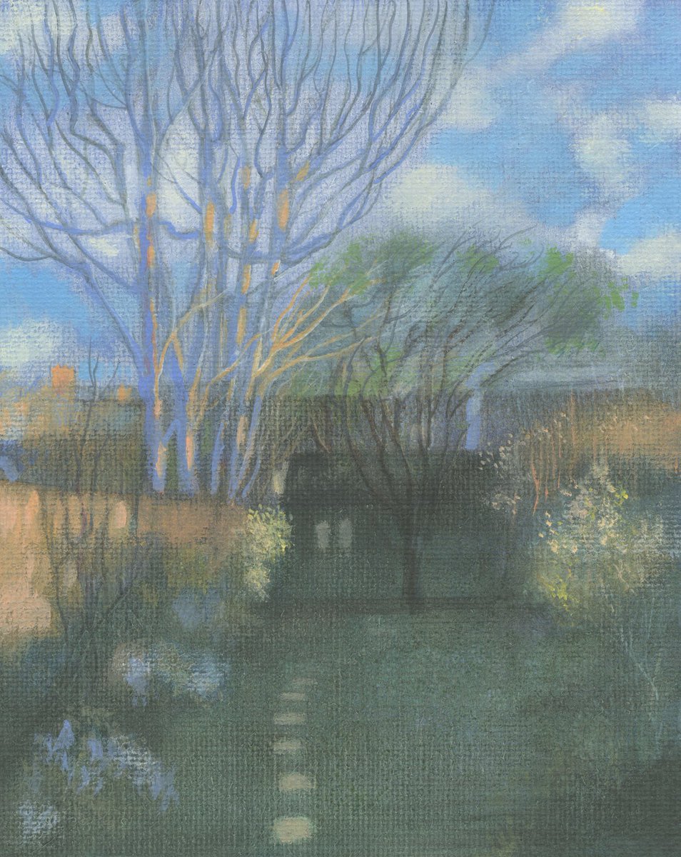 Spring Afternoon Light in the Garden St Margarets: acrylic on linen 2024