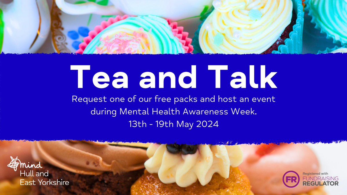 Take a break, have a chat! ☕🍰 Will you host a Tea and Talk event during Mental Health Awareness Week 13-19th May? 🌟 Have a cuppa, enjoy a natter and raise money for better mental health! Request your free pack here > buff.ly/3uUm03W
