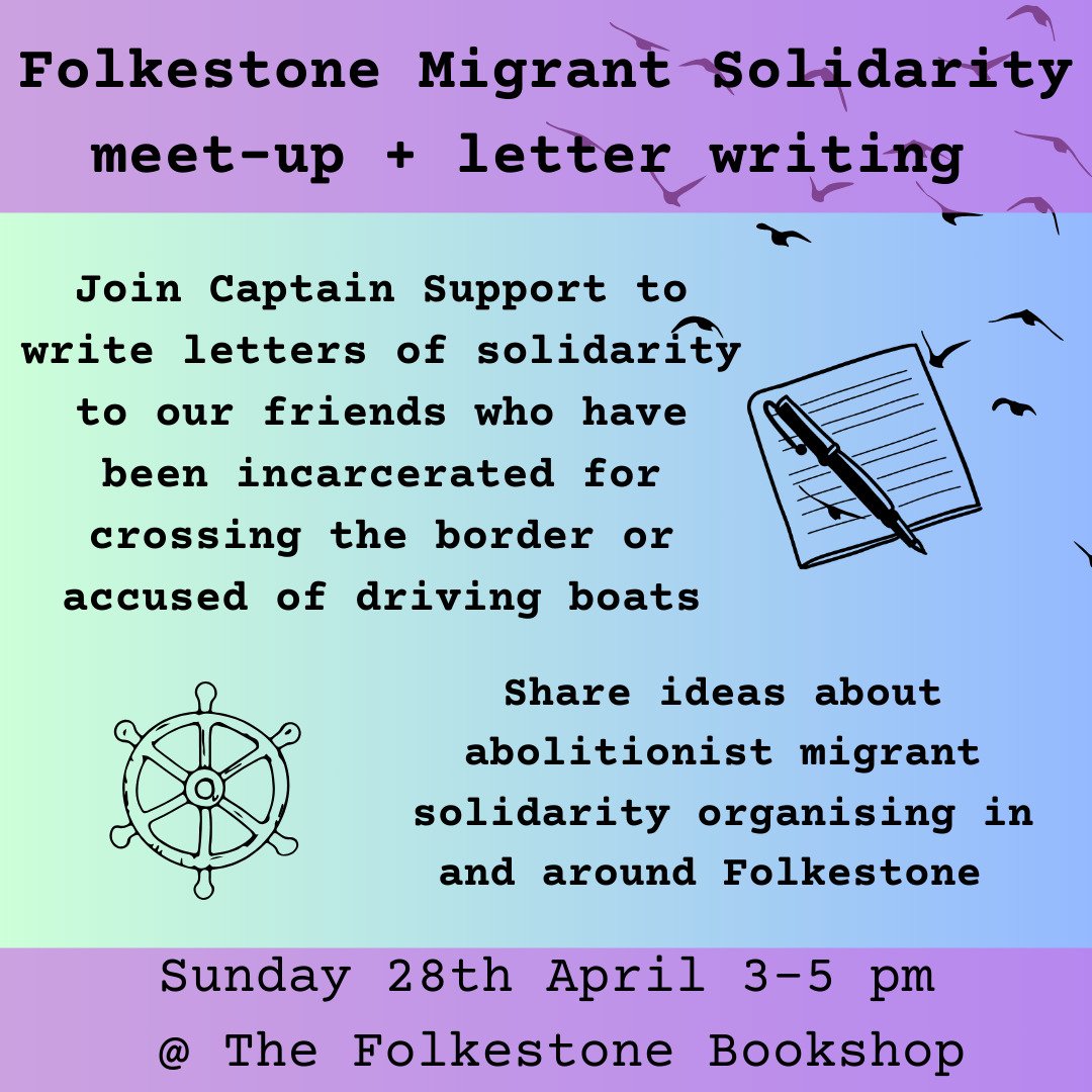 📣 Join us this Sunday for letter writing at the Folkestone Bookstore! ✌️ 3-5pm ♥️