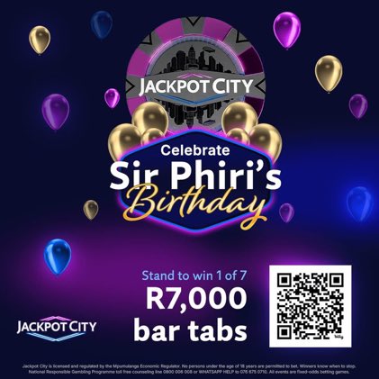 okes here is a #SirPhirisBirthday with Nadia Nakai #DisoufengVibes 🥳🥳🙌@Disoufeng_Pub plug  stand a chance to with 1/7 R7000 bar tabs scan the code and enter NOW ‼️‼️🚨
