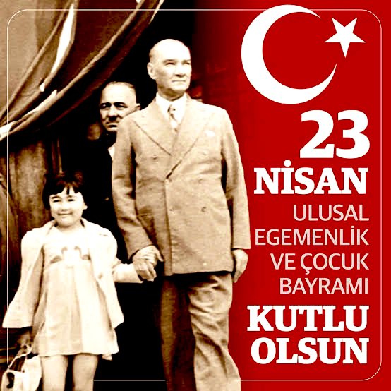 Egemenliğin kayıtsız şartsız millete verilmesi ile başlayan ve çok büyük bir bayrama dönüşen sürecin büyük lideri ulu önder Mustafa Kemal Atatürk’ü ve tüm dava arkadaşlarını rahmetle, minnetle, özlemle anıyorum… 23 Nisan Ulusal Egemenlik Ve Çocuk Bayramı kutlu olsun. Yaşasın…