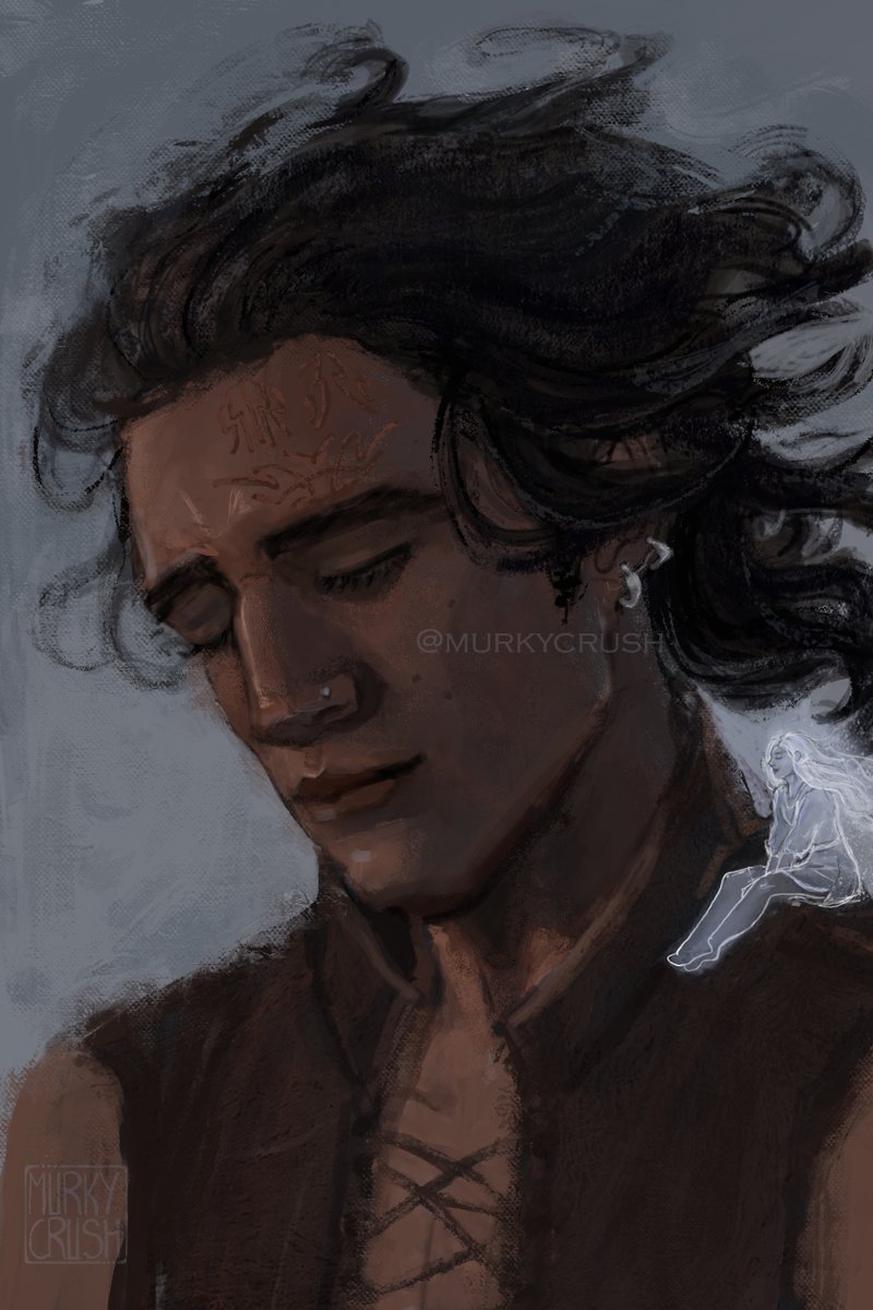 Kaladin at peace with the wind 💙 I liked him with piercings so they stayed. :) #kaladin #stormlightarchive #illustration #fanart