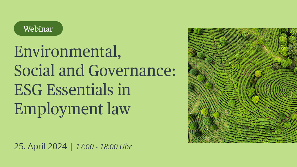 Letzte Chance! Melden Sie sich jetzt noch zu unserem Webinar zu den ESG Essentials in German Employment law am 25. April an: sites-twobirds.vuture.net/60/14908/landi…