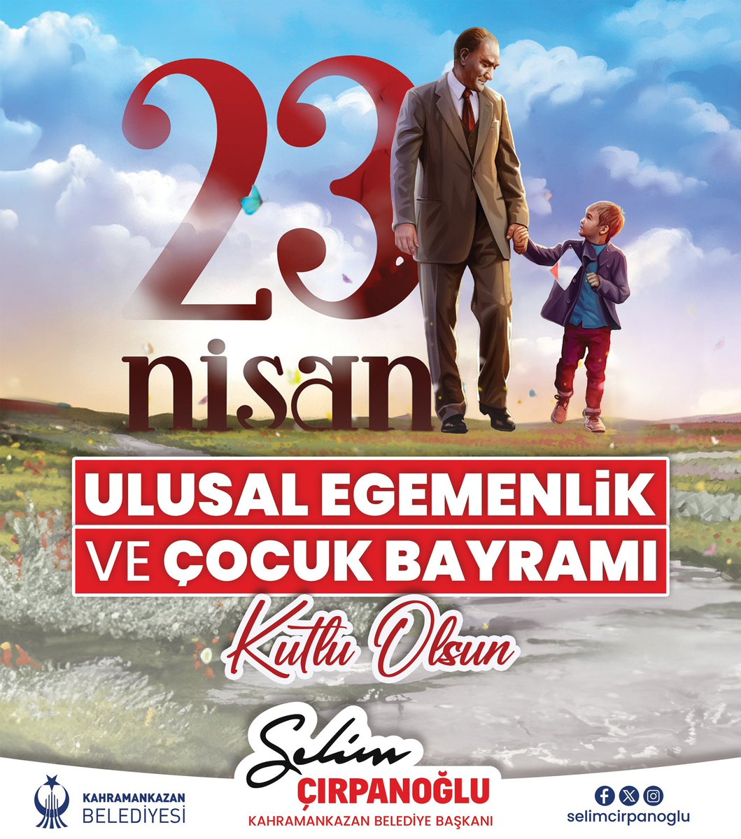 Gazi Mustafa Kemal Atatürk’ün çocuklara armağan ettiği #23Nisan Ulusal Egemenlik ve Çocuk Bayramı kutlu olsun! 🇹🇷🇹🇷 @selimcirpanoglu