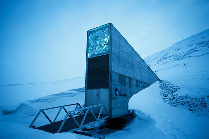 SVALBARD GLOBAL SEED VAULT, NORWAY

The Svalbard Global Seed Vault in Norway is sometimes referred to as 'The Doomsday Vault,' and is home to 100 million seeds from all over the world. It is built to outlast any natural disaster, and it is very high above above sea level.