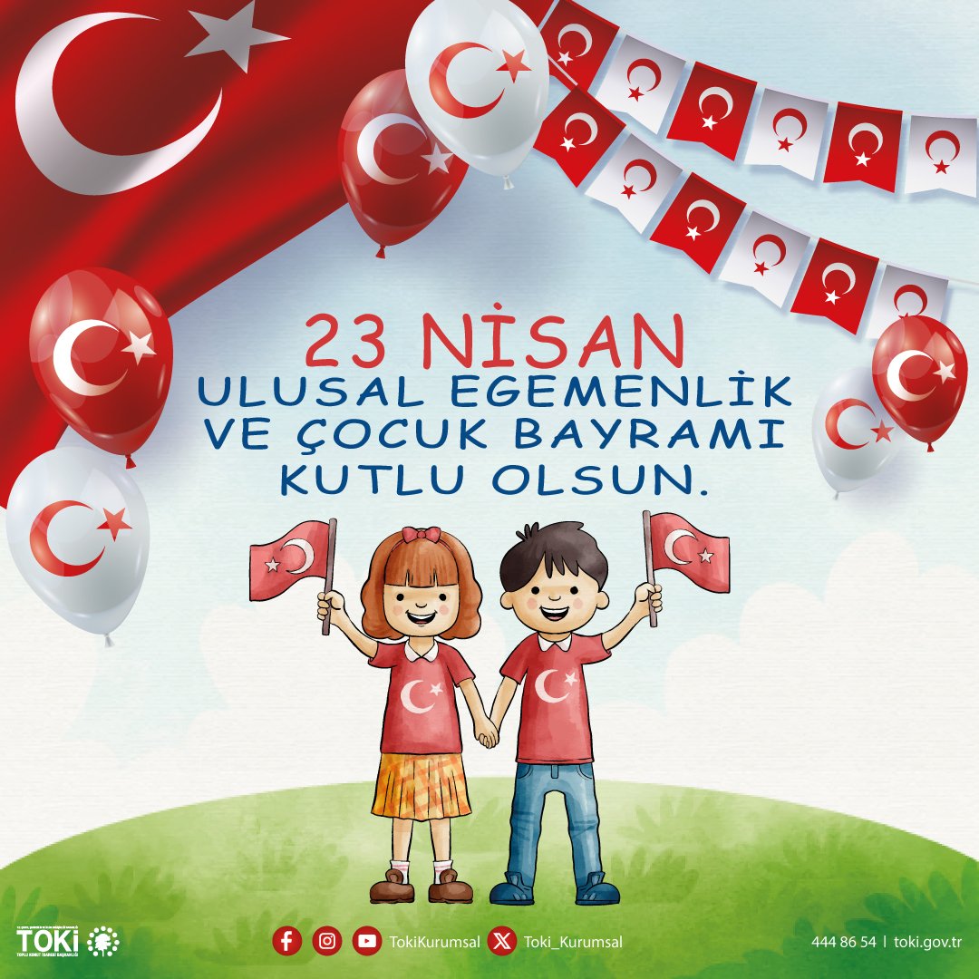 Ülkemizin geleceğini temsil eden tüm çocuklarımızın 23 Nisan Ulusal Egemenlik ve Çocuk Bayramı Kutlu Olsun! 🇹🇷