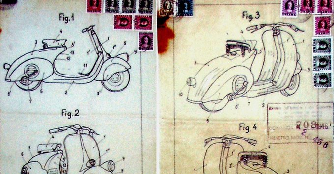 23 aprile 1946 Enrico Piaggio deposita il brevetto della Vespa, una strana moto che cambierà gli usi e costumi nazionali